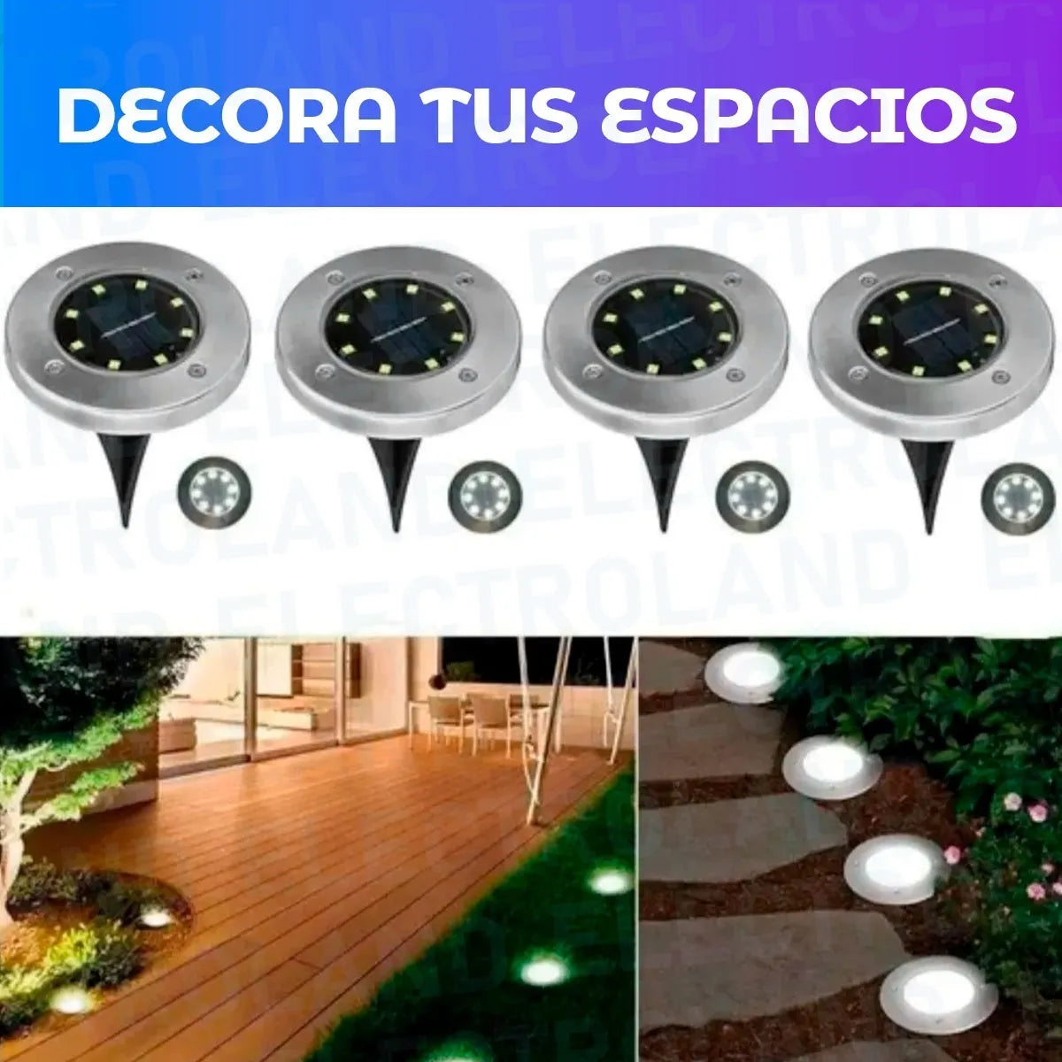 Luces a panel solar Pack x4