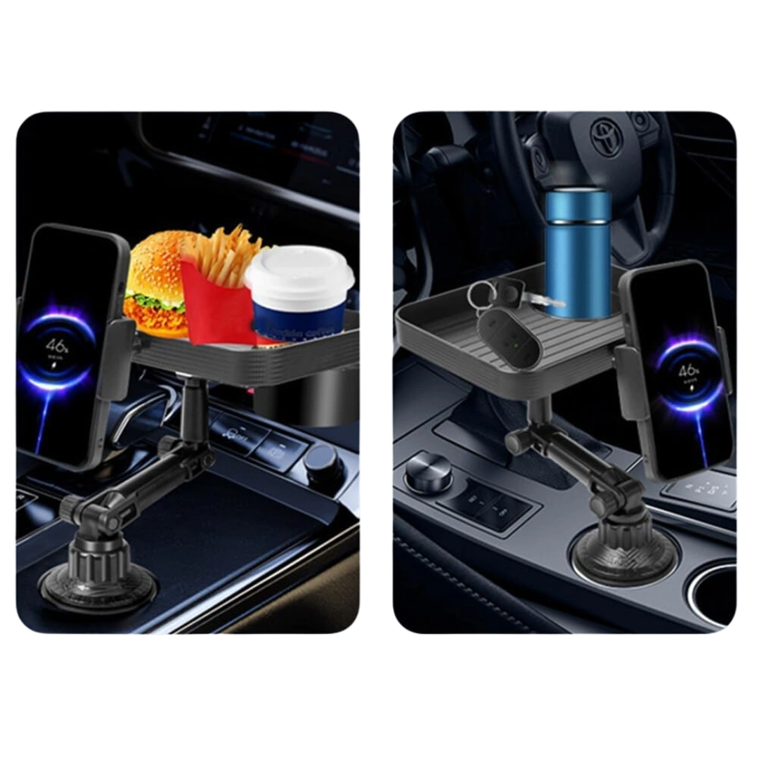 BANDEJA EXPANSORA 4 EN 1 CON SOPORTE PARA CELULAR